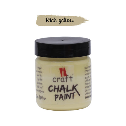 iCraft Premium Chalk Paint - Smooth, Creamy & Non-Toxic - Ideal for DIY & Resin Projects-100ml  Rich Yellow