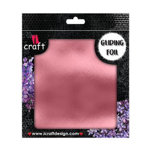 iCraft Gliding Foil - Rose Gold - 3x3 inches - 25 sheets | Add a Touch of Elegance to Your Crafts