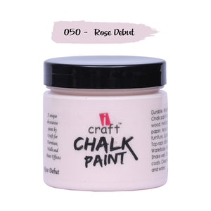 iCraft Premium Chalk Paint - Smooth, Creamy & Non-Toxic - Ideal for DIY & Resin Projects-250ml Rose Debut