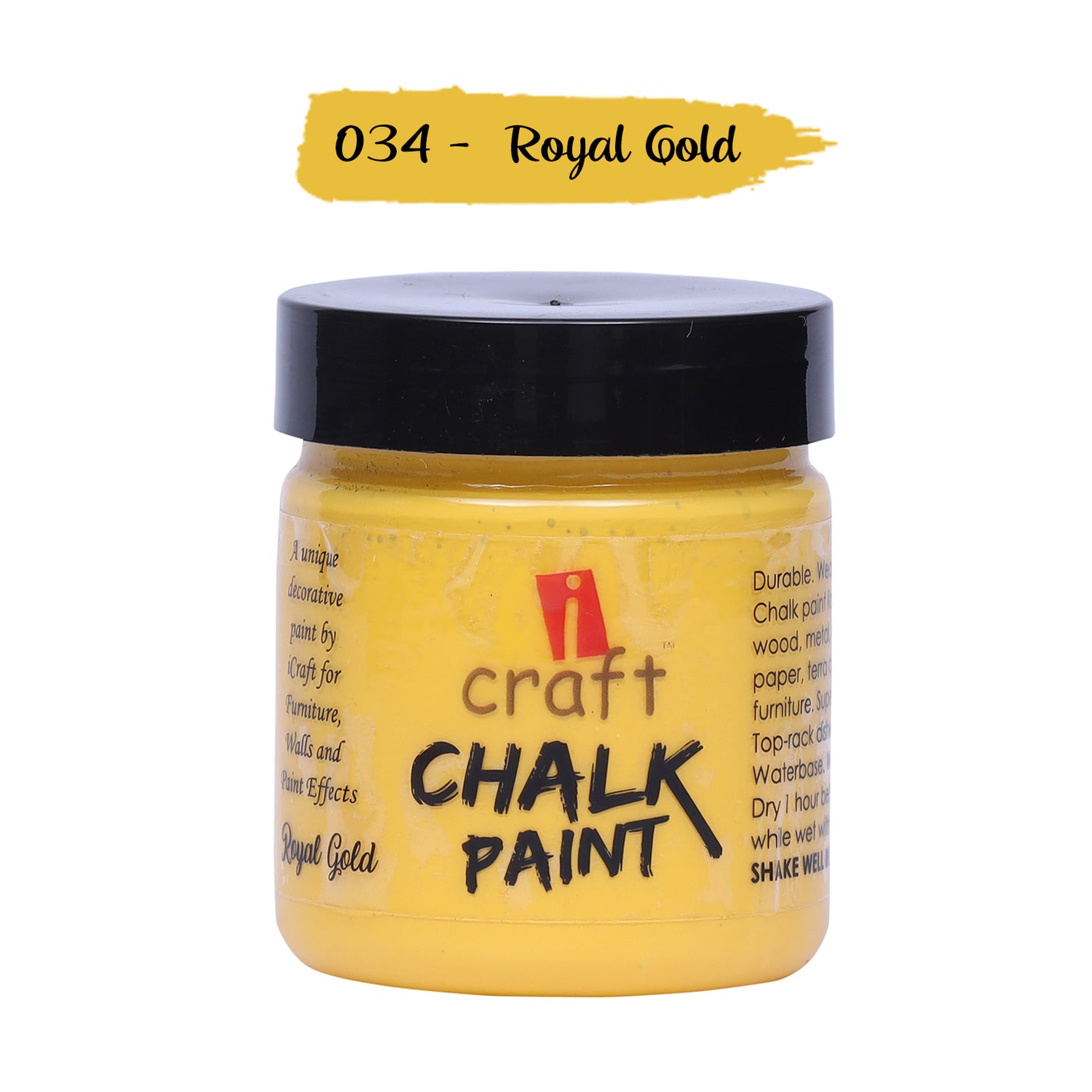 iCraft Premium Chalk Paint - Smooth, Creamy & Non-Toxic - Ideal for DIY & Resin Projects-100ml  Royal Gold