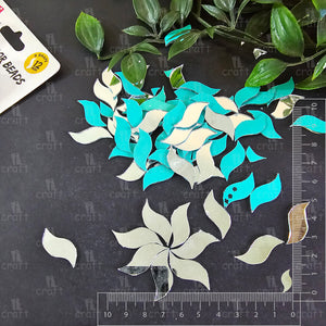 iCraft S Shape Glass Mirror Beads. Pack Of 50 Grams