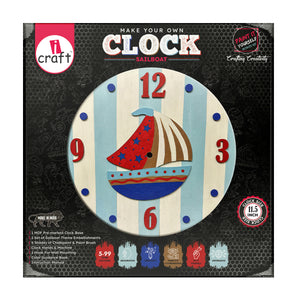 iCraft DIY Clock Kit - Kids Home Decor with a Twist - Sailboat