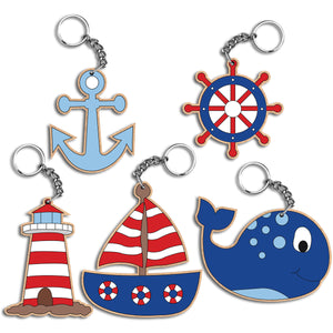 iCraft DIY Keychain Set - Paint It Yourself Activity Kit Art Kit for Kids - Sea World
