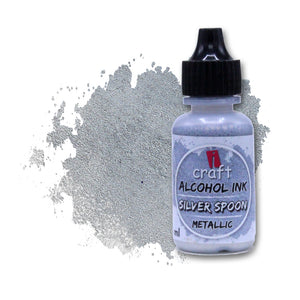 iCraft Metallic Alcohol Ink Silver Spoon- Shiny and Elegant Ink for Resin and Abstract Art