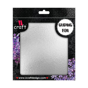 iCraft Gliding Foil - Silver - 6x6 inches - 25 sheets | Add a Touch of Elegance to Your Crafts