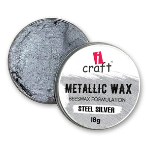 iCraft Metallic Wax - Steel Silver - 18g - Give Your Crafts a Sleek Shine Description