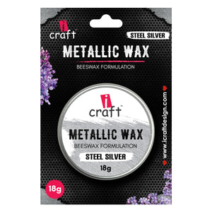 iCraft Metallic Wax - Steel Silver - 18g - Give Your Crafts a Sleek Shine Description