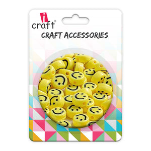 “Cheerful Smile Beads - M - Brighten Up Your Crafts with Joy!”