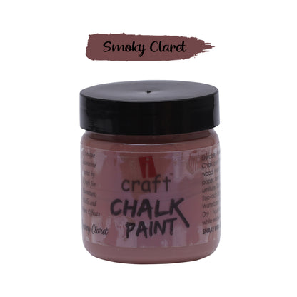 iCraft Premium Chalk Paint - Smooth, Creamy & Non-Toxic - Ideal for DIY & Resin Projects-100ml  Smokey Claret