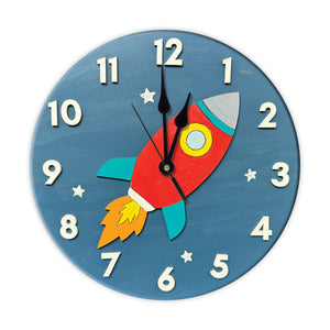 iCraft DIY Clock Kit - Kids Home Decor with a Twist - Spaceship