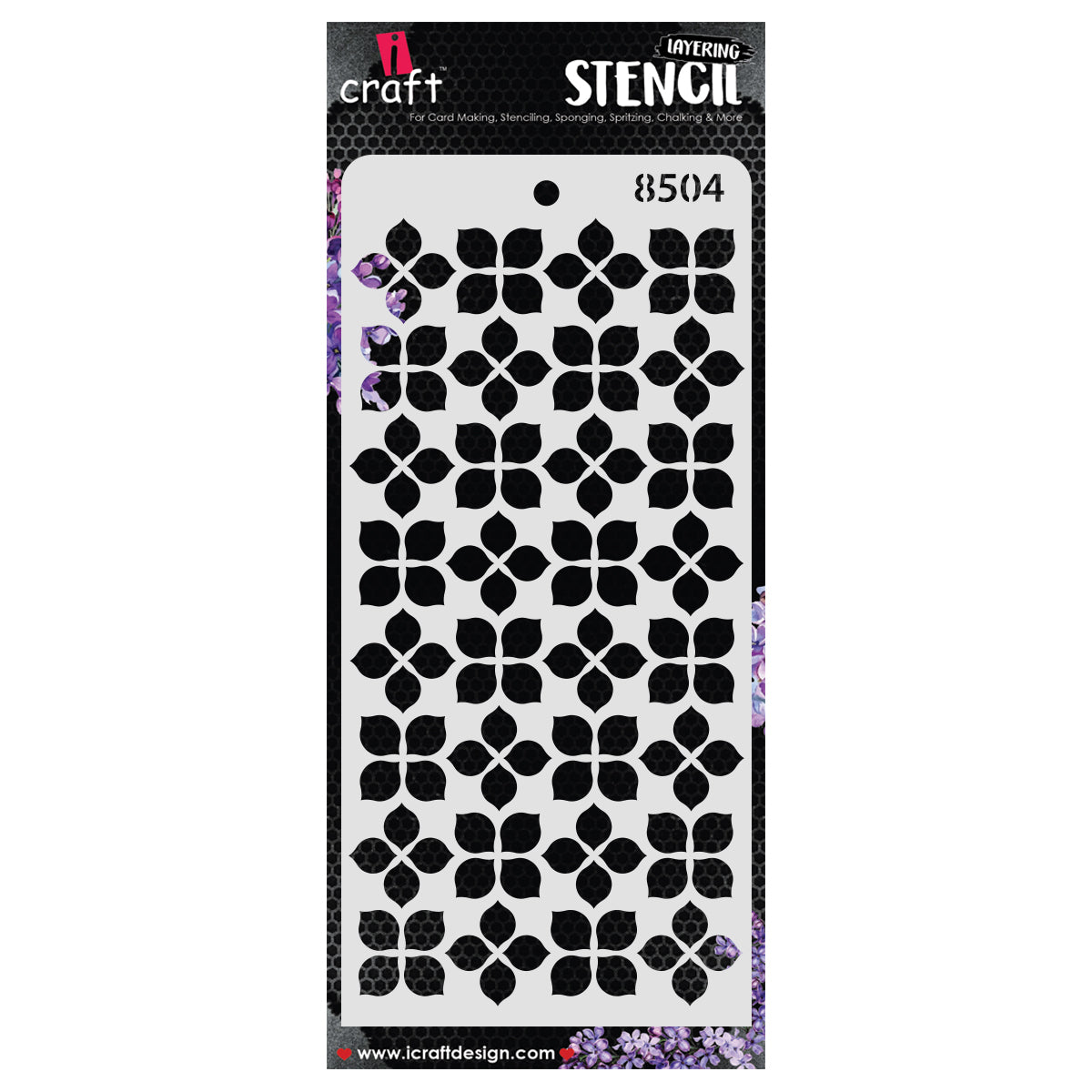 iCraft Multi-Surface Stencils - Perfect for Walls, DIY & Resin Art Projects | Reusable | Layering 4" x 8" Stencil-8504