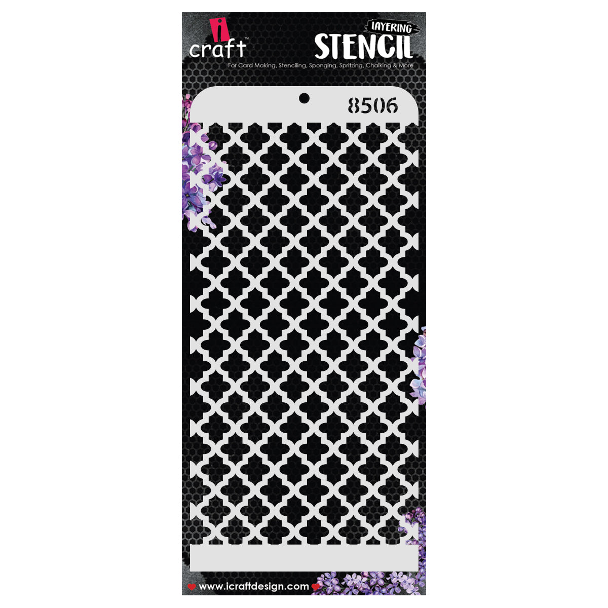 iCraft Multi-Surface Stencils - Perfect for Walls, DIY & Resin Art Projects | Reusable | Layering 4" x 8" Stencil-8506