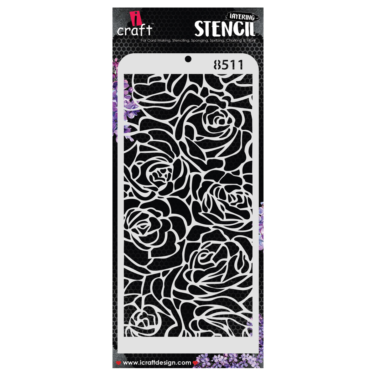 iCraft Multi-Surface Stencils - Perfect for Walls, DIY & Resin Art Projects | Reusable | Layering 4" x 8" Stencil-8511