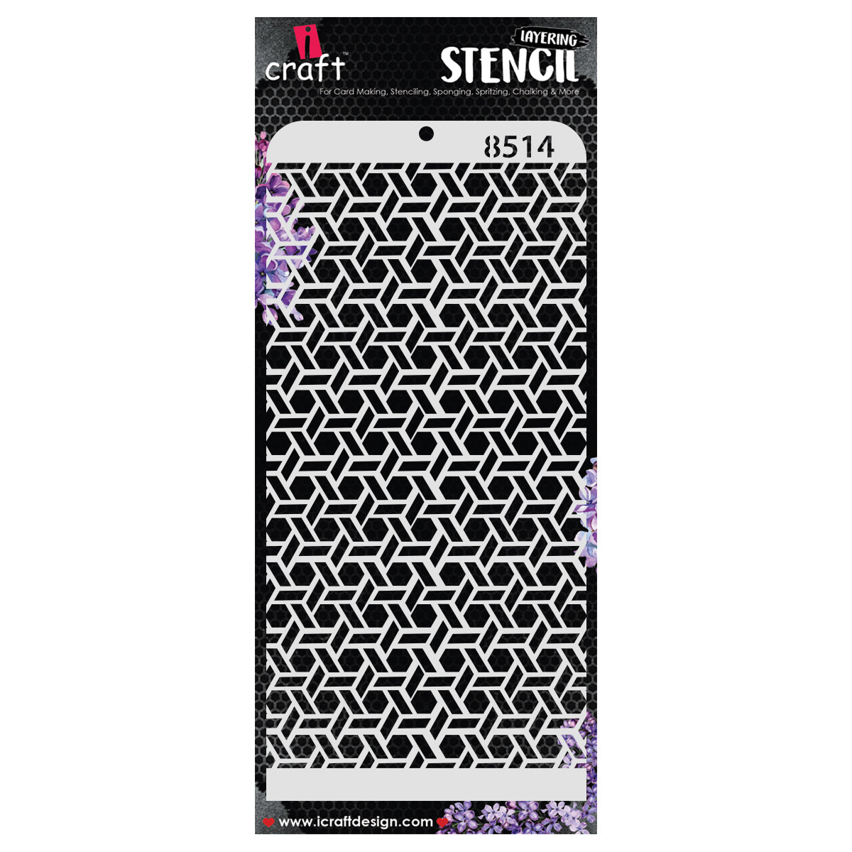 iCraft Multi-Surface Stencils - Perfect for Walls, DIY & Resin Art Projects | Reusable | Layering 4" x 8" Stencil-8514