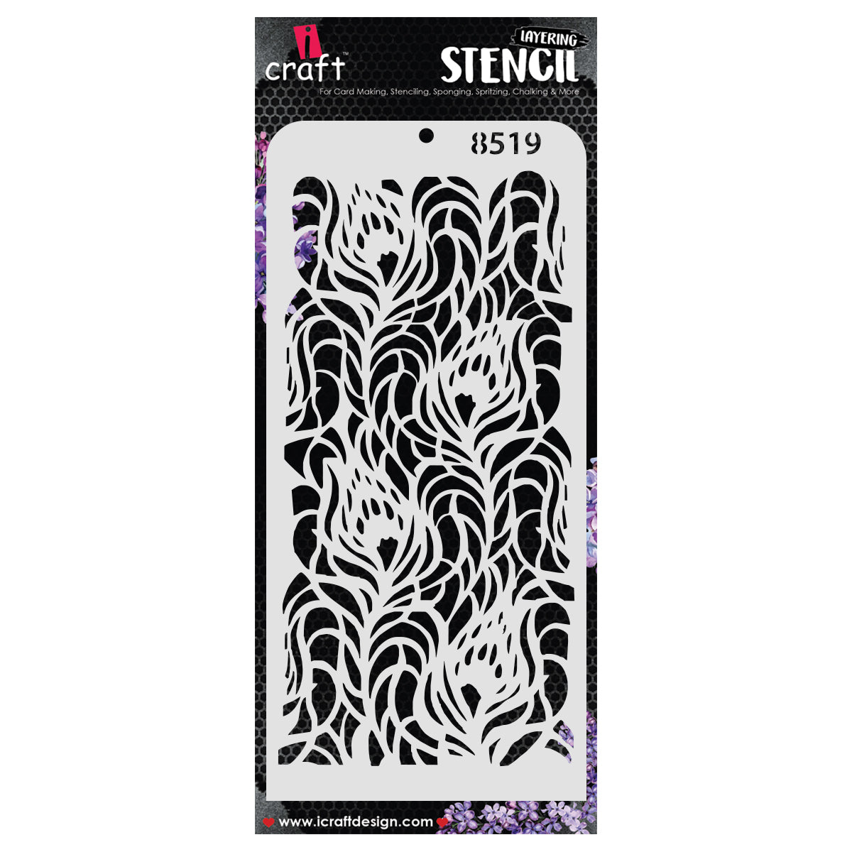 iCraft Multi-Surface Stencils - Perfect for Walls, DIY & Resin Art Projects | Reusable | Layering 4" x 8" Stencil-8519