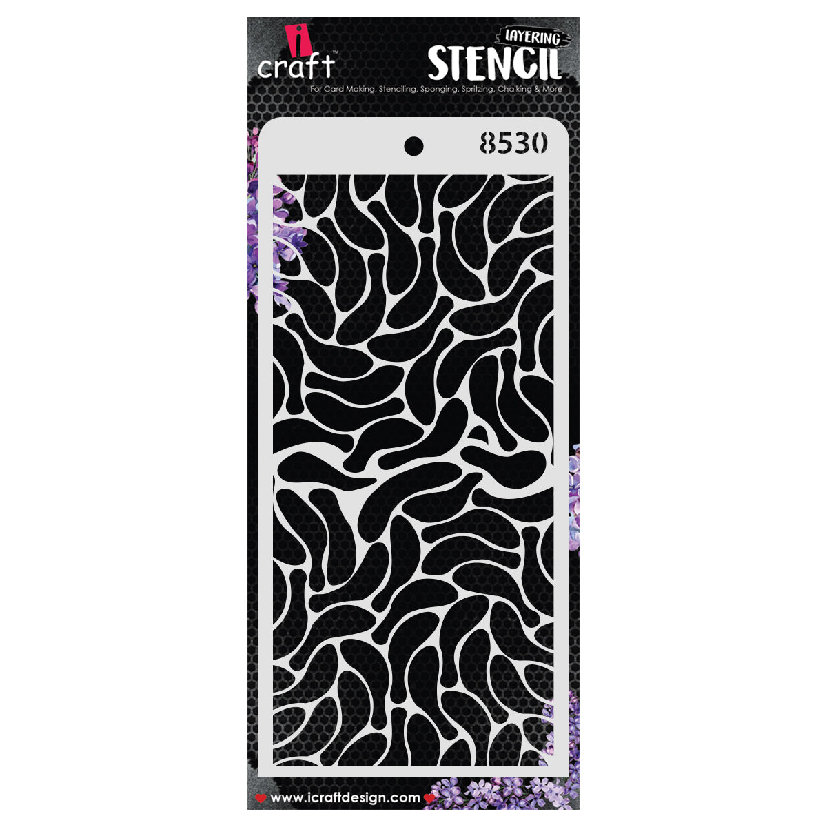 iCraft Multi-Surface Stencils - Perfect for Walls, DIY & Resin Art Projects | Reusable | Layering 4" x 8" Stencil-8530