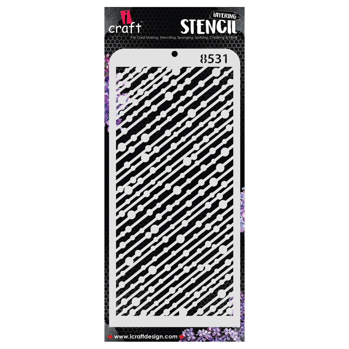 iCraft Multi-Surface Stencils - Perfect for Walls, DIY & Resin Art Projects | Reusable | Layering 4" x 8" Stencil-8531