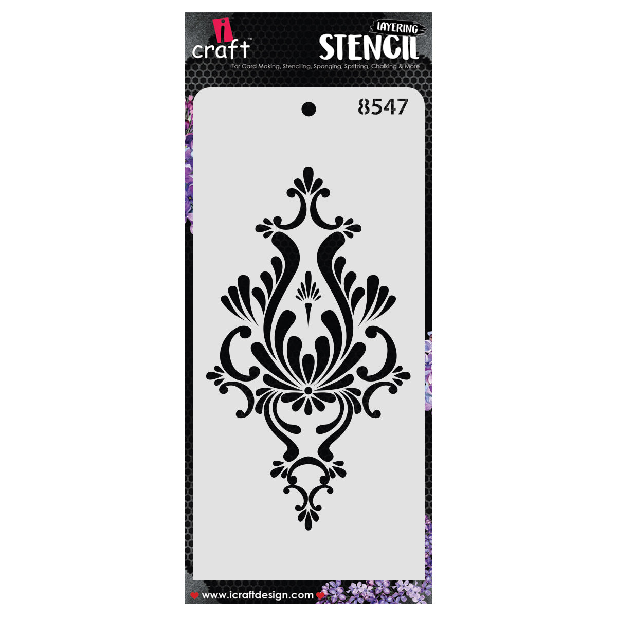 iCraft Multi-Surface Stencils - Perfect for Walls, DIY & Resin Art Projects | Reusable | Layering 4" x 8" Stencil-8547