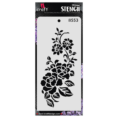 iCraft Multi-Surface Stencils - Perfect for Walls, DIY & Resin Art Projects | Reusable | Layering 4" x 8" Stencil-8553