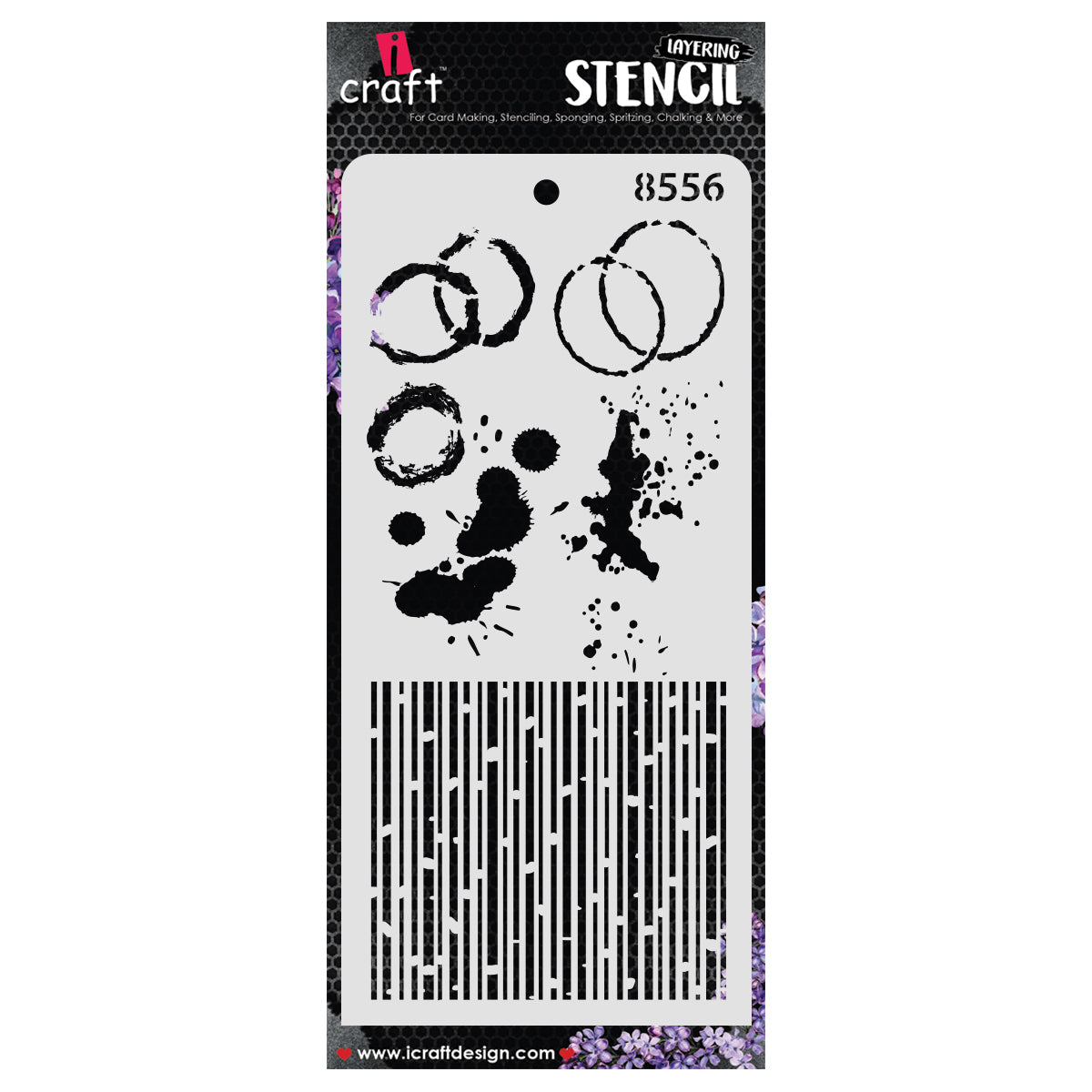 iCraft Multi-Surface Stencils - Perfect for Walls, DIY & Resin Art Projects | Reusable | Layering 4" x 8" Stencil-8556