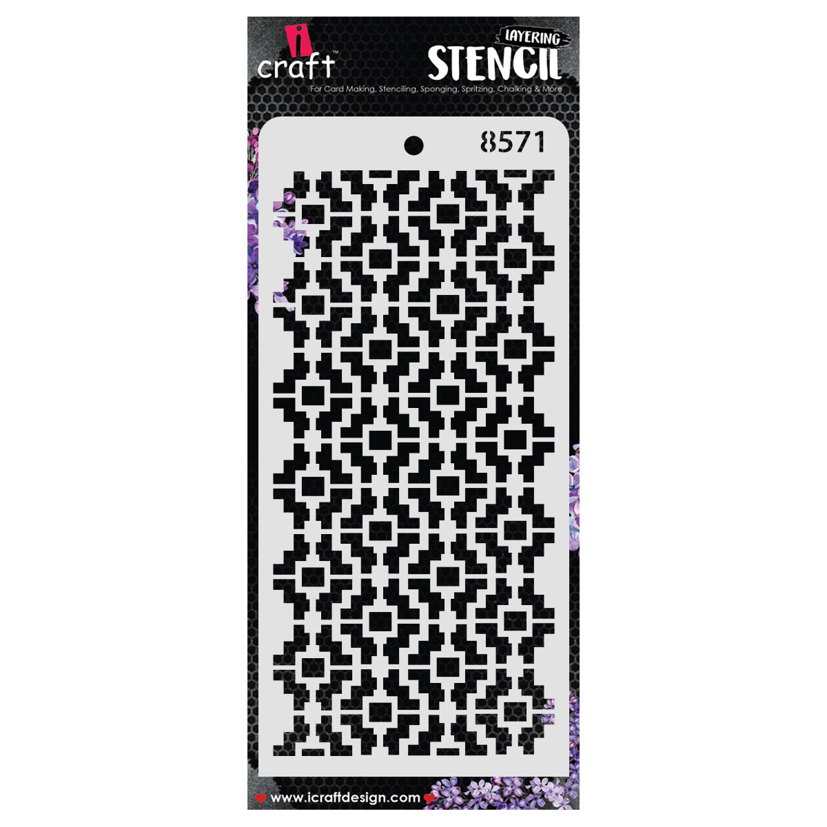 iCraft Multi-Surface Stencils - Perfect for Walls, DIY & Resin Art Projects | Reusable | Layering 4" x 8" Stencil-8571