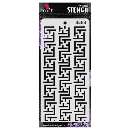 iCraft Multi-Surface Stencils - Perfect for Walls, DIY & Resin Art Projects | Reusable | Layering 4" x 8" Stencil-8583