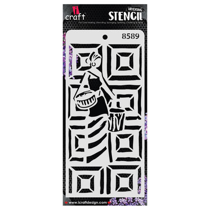iCraft Multi-Surface Stencils - Perfect for Walls, DIY & Resin Art Projects | Reusable | Layering 4" x 8" Stencil-8589