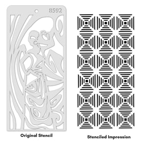 iCraft Multi-Surface Stencils - Perfect for Walls, DIY & Resin Art Projects | Reusable | Layering 4" x 8" Stencil-8592