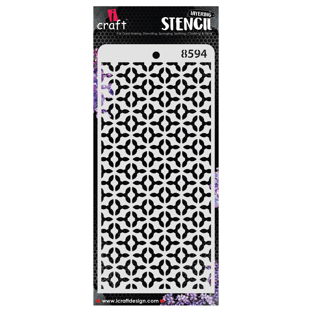 iCraft Multi-Surface Stencils - Perfect for Walls, DIY & Resin Art Projects | Reusable | Layering 4" x 8" Stencil-8594