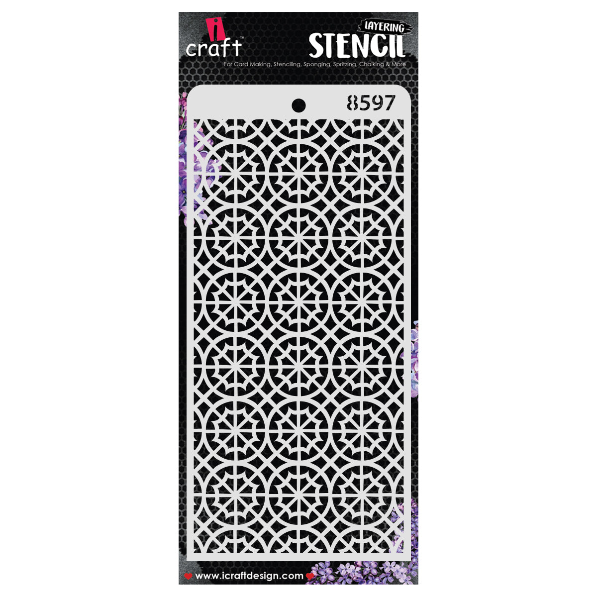 iCraft Multi-Surface Stencils - Perfect for Walls, DIY & Resin Art Projects | Reusable | Layering 4" x 8" Stencil-8597