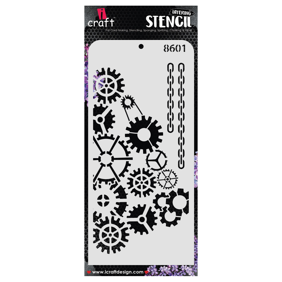 iCraft Multi-Surface Stencils - Perfect for Walls, DIY & Resin Art Projects | Reusable | Layering 4" x 8" Stencil-8601