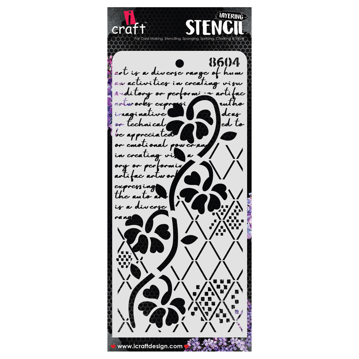 iCraft Multi-Surface Stencils - Perfect for Walls, DIY & Resin Art Projects | Reusable | Layering 4" x 8" Stencil-8604