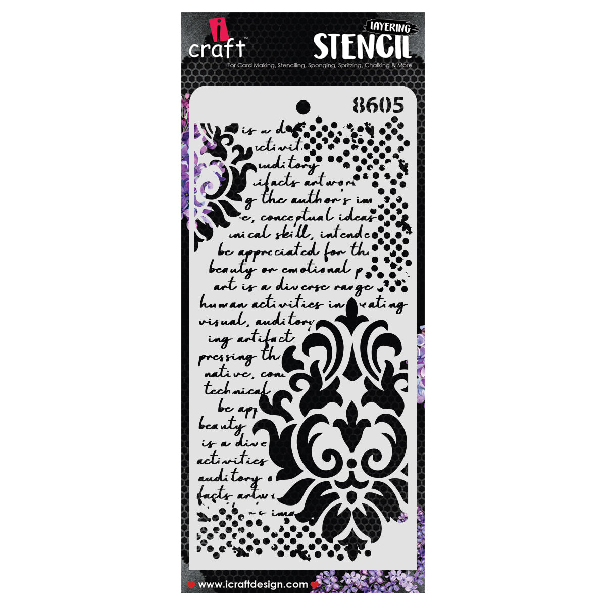 iCraft Multi-Surface Stencils - Perfect for Walls, DIY & Resin Art Projects | Reusable | Layering 4" x 8" Stencil-8605