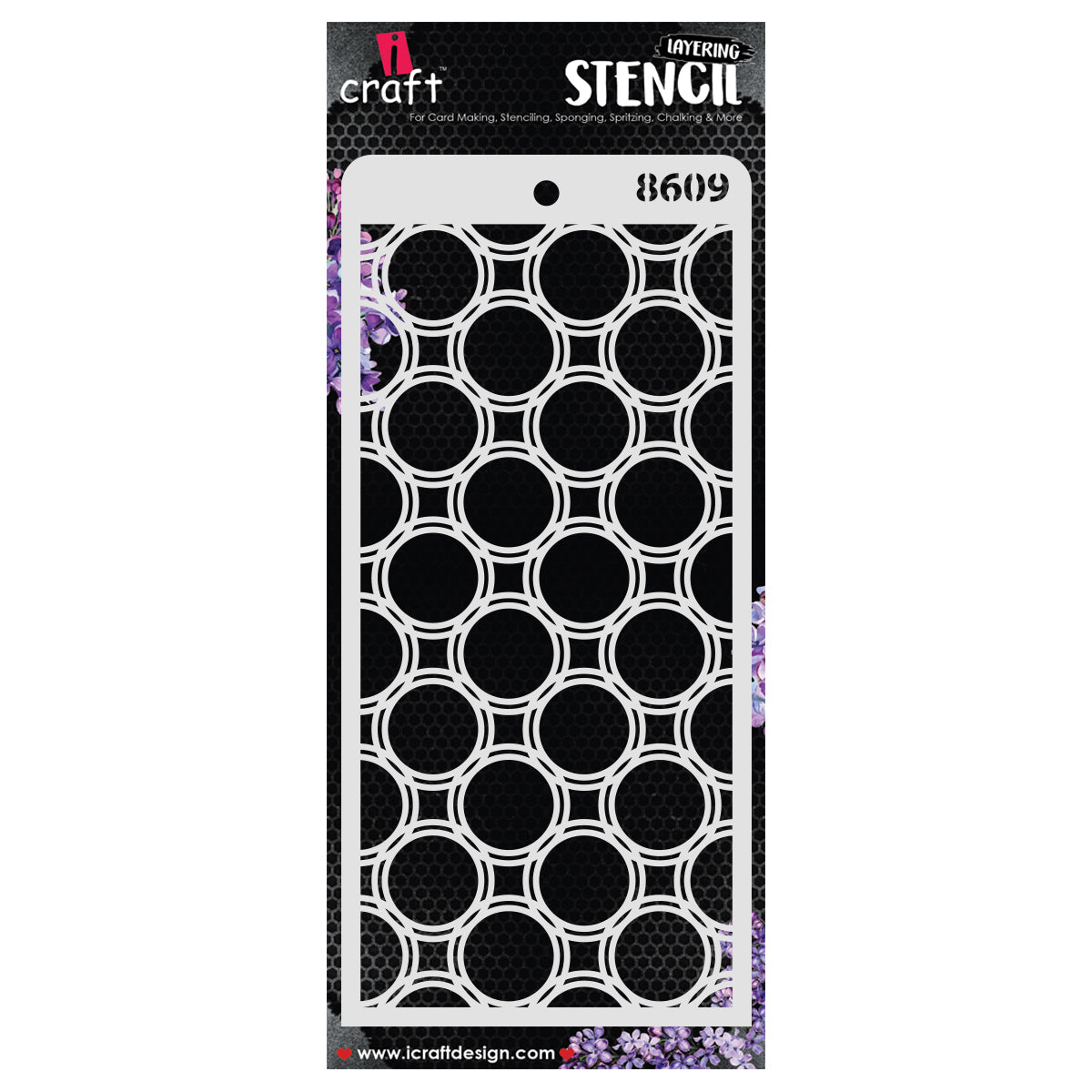 iCraft Multi-Surface Stencils - Perfect for Walls, DIY & Resin Art Projects | Reusable | Layering 4" x 8" Stencil-8609