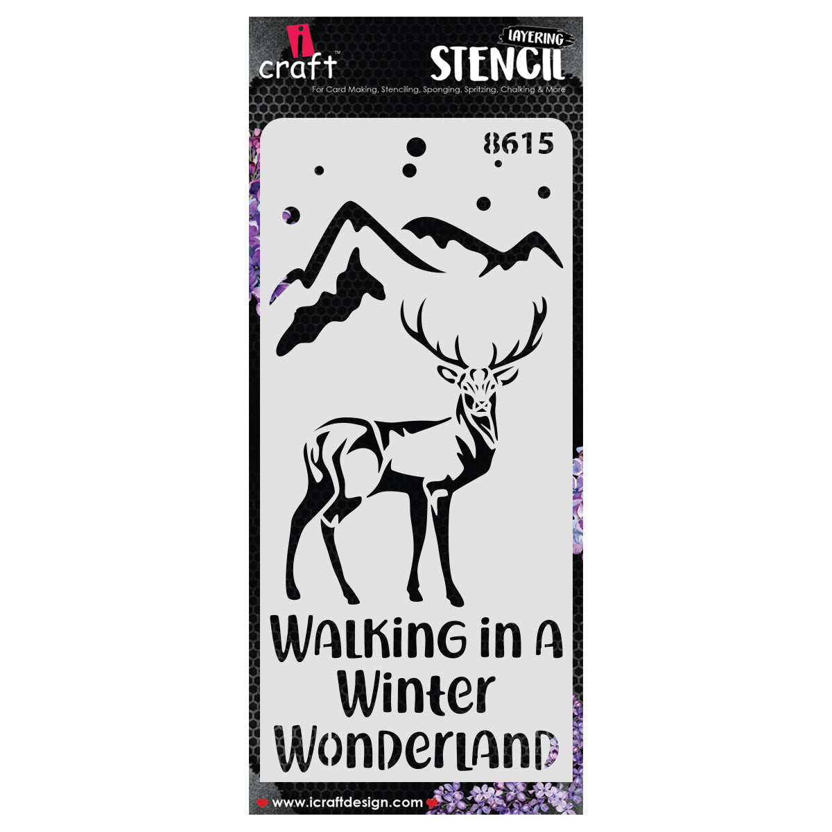 iCraft Multi-Surface Stencils - Perfect for Walls, DIY & Resin Art Projects | Reusable | Layering 4" x 8" Stencil-8615