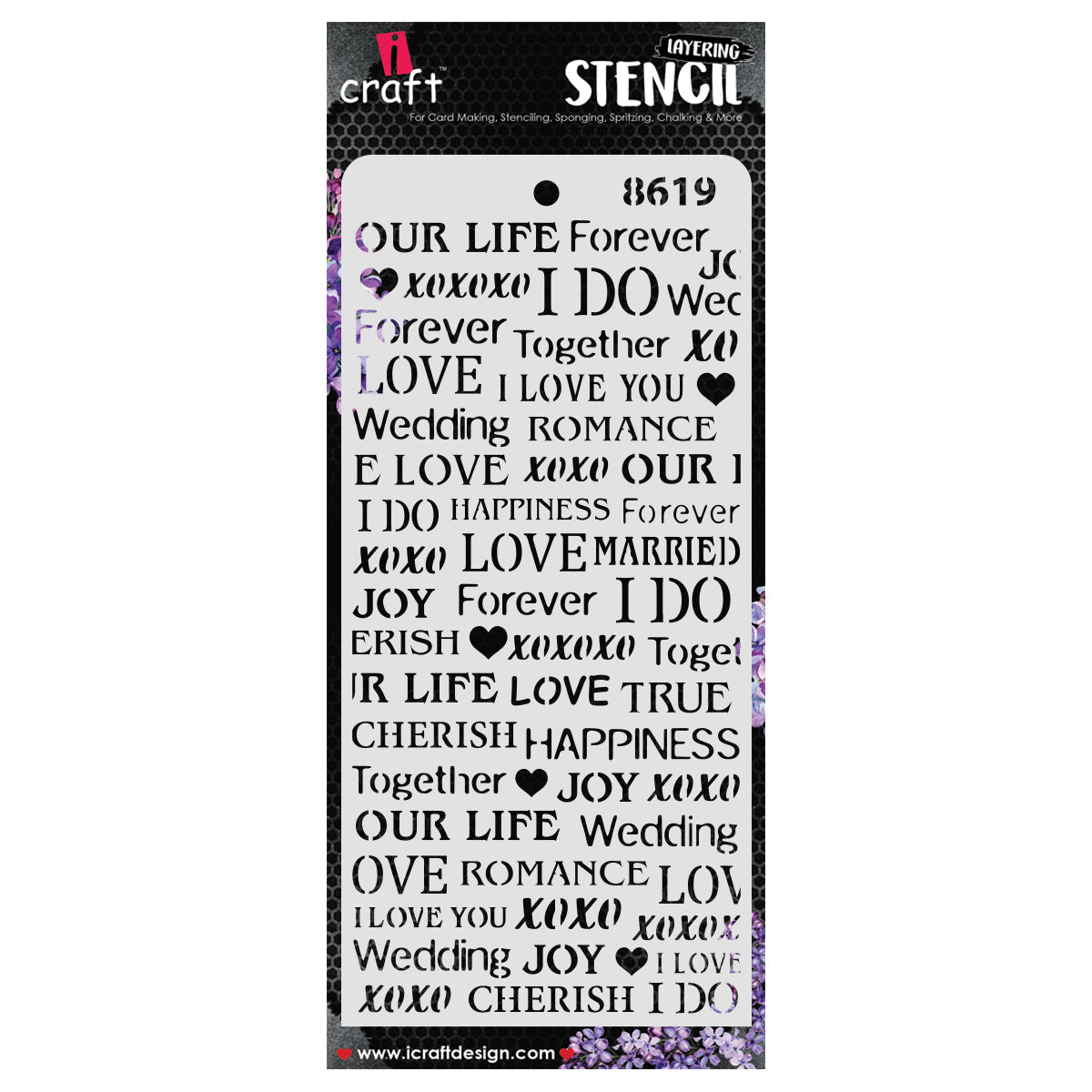 iCraft Multi-Surface Stencils - Perfect for Walls, DIY & Resin Art Projects | Reusable | Layering 4" x 8" Stencil-8619