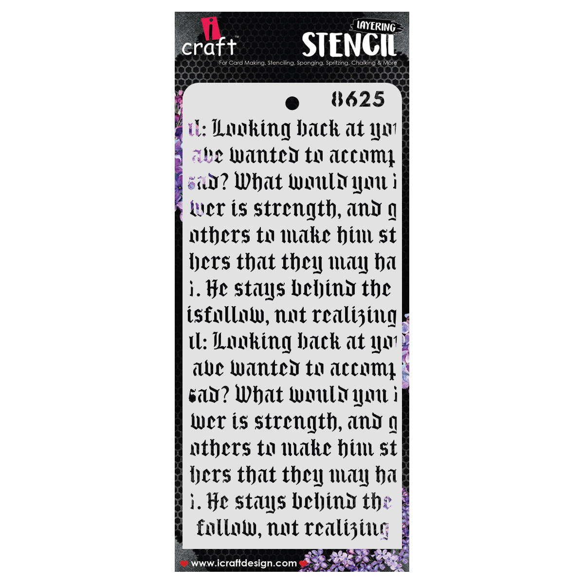 iCraft Multi-Surface Stencils - Perfect for Walls, DIY & Resin Art Projects | Reusable | Layering 4" x 8" Stencil-8625