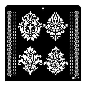 iCraft Multi-Surface Stencils - Perfect for Walls, DIY & Resin Art Projects | Reusable |12" x 12" Stencil-8802