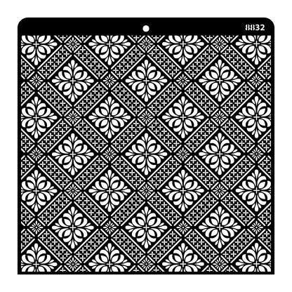 iCraft Multi-Surface Stencils - Perfect for Walls, DIY & Resin Art Projects | Reusable |12" x 12" Stencil-8832