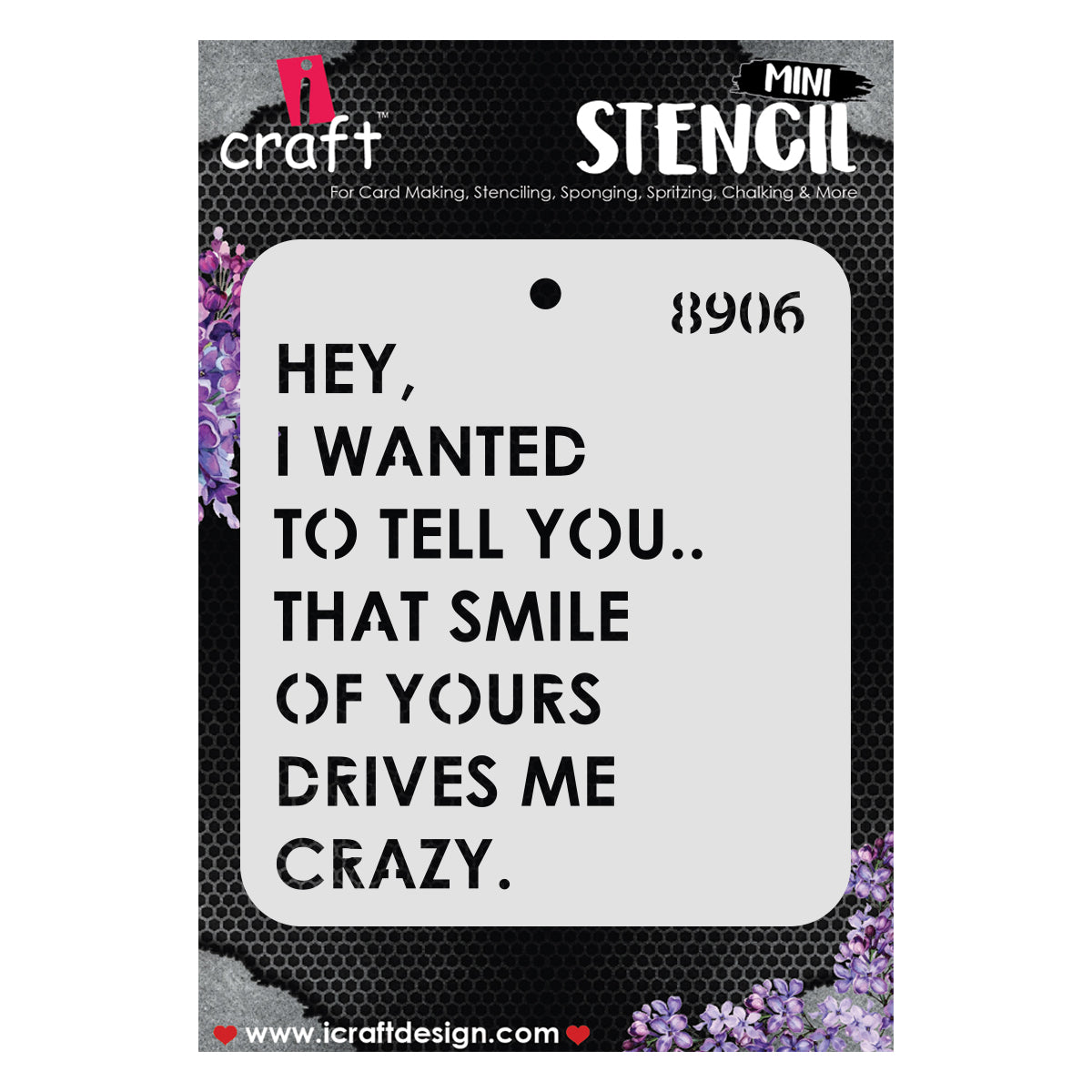 iCraft Multi-Surface Stencils - Perfect for Walls, DIY & Resin Art Projects | Reusable |Mini Stencil 4"x 4"-8906