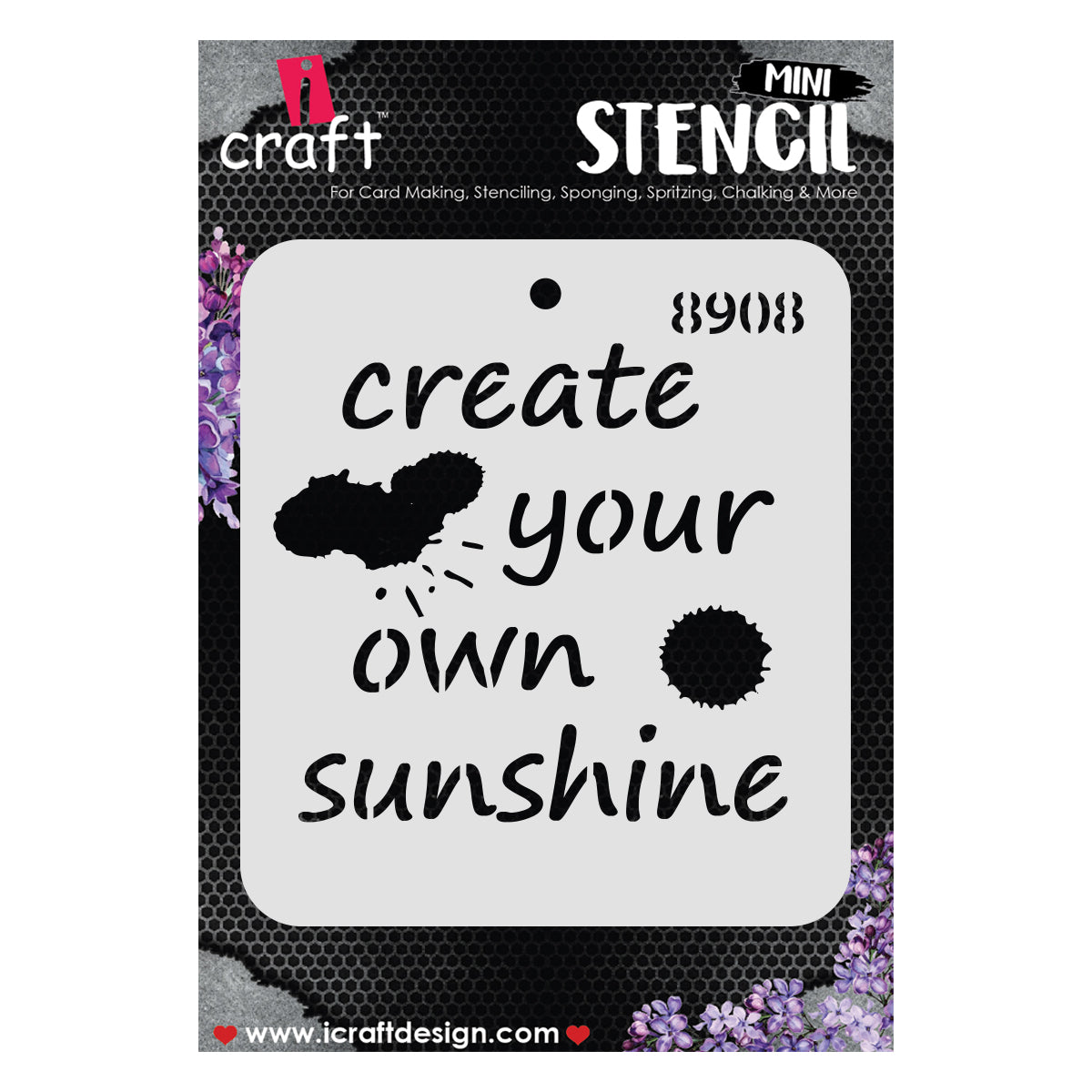 iCraft Multi-Surface Stencils - Perfect for Walls, DIY & Resin Art Projects | Reusable |Mini Stencil 4"x 4"-8908