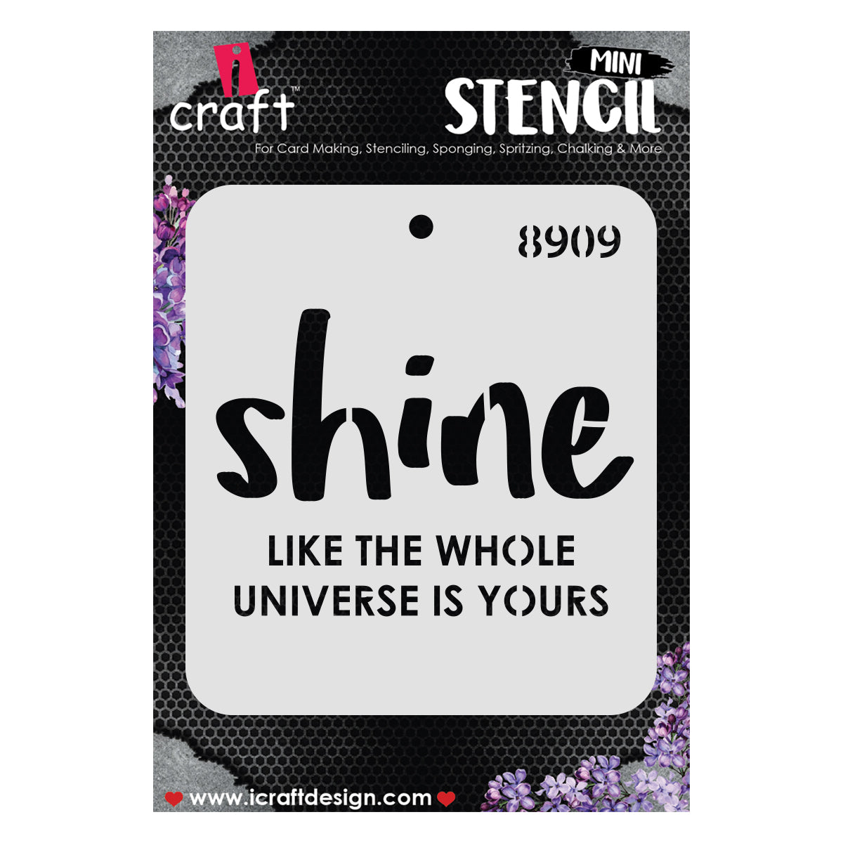 iCraft Multi-Surface Stencils - Perfect for Walls, DIY & Resin Art Projects | Reusable |Mini Stencil 4"x 4"-8909