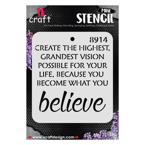 iCraft Multi-Surface Stencils - Perfect for Walls, DIY & Resin Art Projects | Reusable |Mini Stencil 4"x 4"-8914