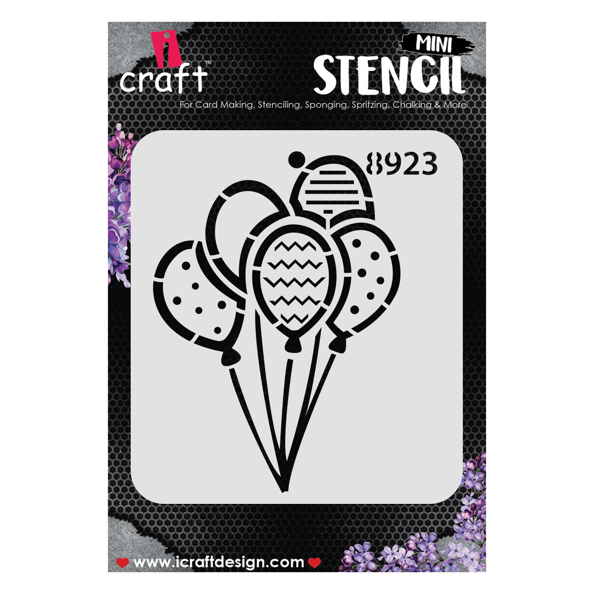 iCraft Multi-Surface Stencils - Perfect for Walls, DIY & Resin Art Projects | Reusable |Mini Stencil 4"x 4"-8923