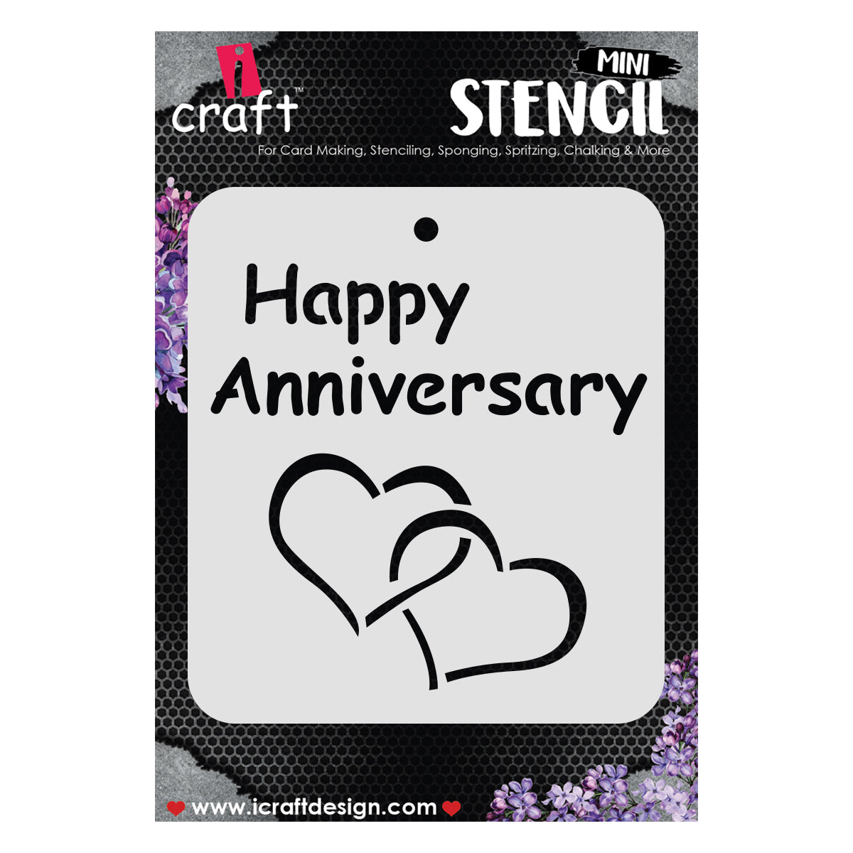 iCraft Multi-Surface Stencils - Perfect for Walls, DIY & Resin Art Projects | Reusable |Mini Stencil 4"x 4"-8924