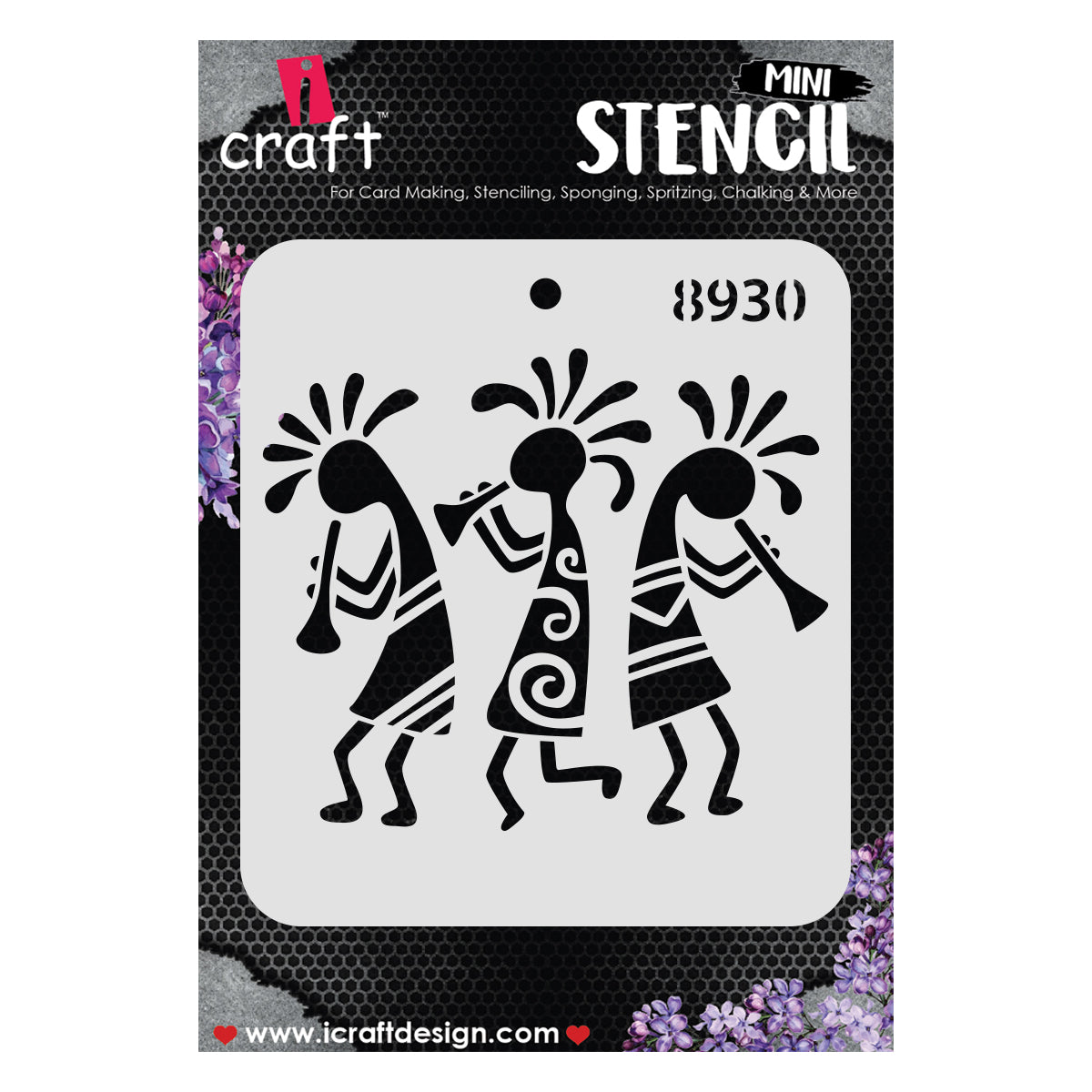 iCraft Multi-Surface Stencils - Perfect for Walls, DIY & Resin Art Projects | Reusable |Mini Stencil 4"x 4"-8930