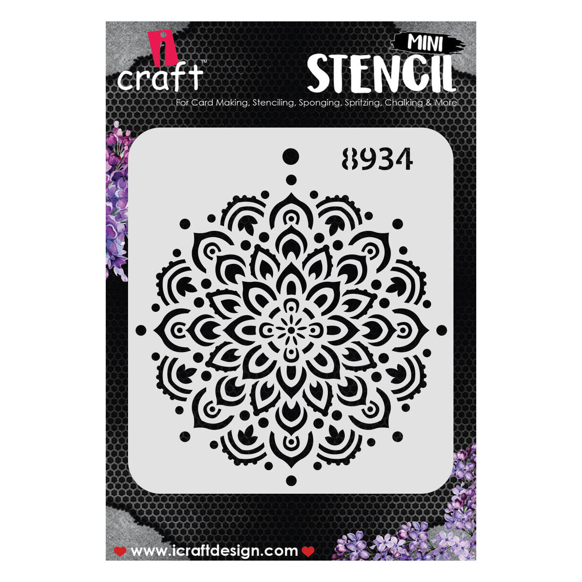 iCraft Multi-Surface Stencils - Perfect for Walls, DIY & Resin Art Projects | Reusable |Mini Stencil 4"x 4"-8934