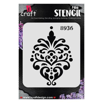 iCraft Multi-Surface Stencils - Perfect for Walls, DIY & Resin Art Projects | Reusable |Mini Stencil 4"x 4"-8936
