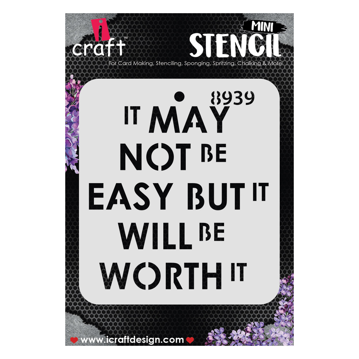 iCraft Multi-Surface Stencils - Perfect for Walls, DIY & Resin Art Projects | Reusable |Mini Stencil 4"x 4"-8939