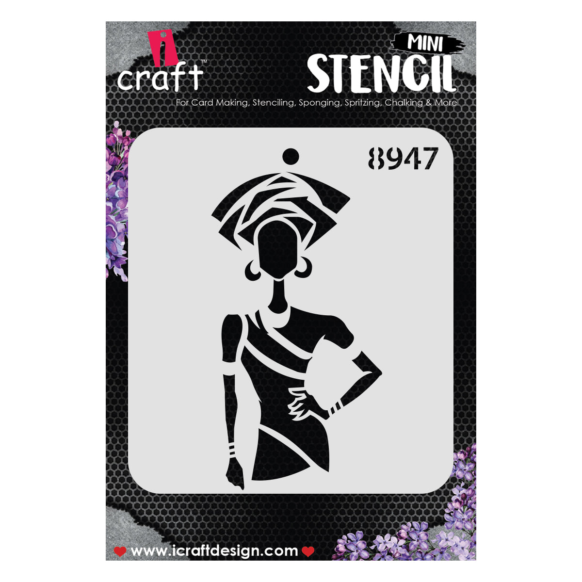 iCraft Multi-Surface Stencils - Perfect for Walls, DIY & Resin Art Projects | Reusable |Mini Stencil 4"x 4"-8947